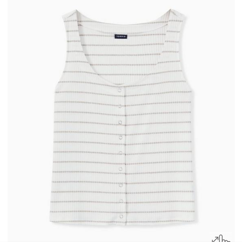 Torrid Ribbed Snap Front Henley Midi Tank
